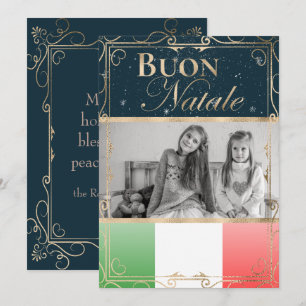 Carte de Noël personnalisée avec photo Buon Natale