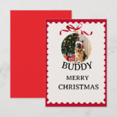 Carte de Noël personnalisée avec photo de chien (Devant / Derrière)