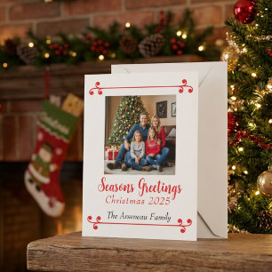 Carte de Noël personnalisée avec photo de famille