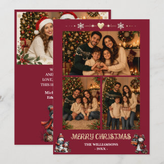Carte de Noël personnalisée avec photo de famille