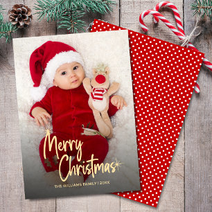 Carte de Noël personnalisée avec photo et écriture