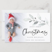 Carte de Noël personnalisée avec photo pour bébé,  (Devant)