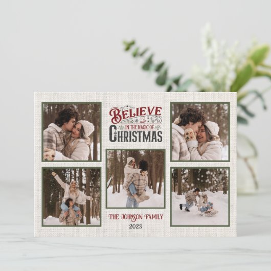 Carte de Noël personnalisée avec photos (Debout devant)