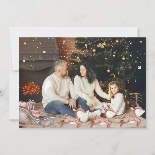 Carte de Noël personnalisée avec Rendeers (Devant)