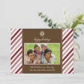 Carte de Noël personnalisée avec ruban flocon de n (Debout devant)