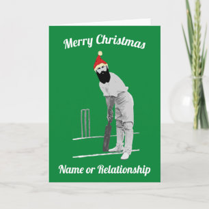 Carte de Noël personnalisée de cricket