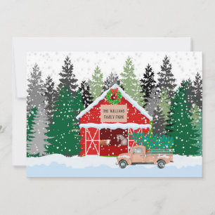 Carte de Noël personnalisée de scène rustique de f