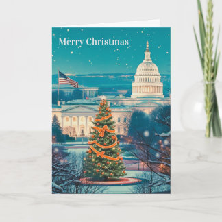 Carte de Noël personnalisée de Washington DC pliée