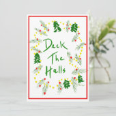 Carte de Noël personnalisée Deck des Halls (Debout devant)