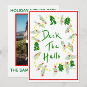 Carte de Noël personnalisée Deck des Halls (Devant / Derrière)