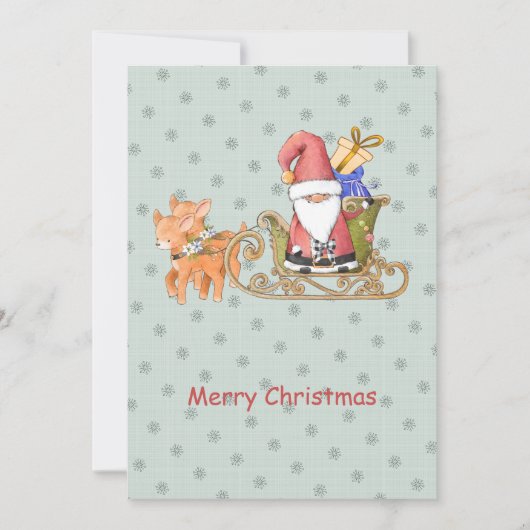 Carte de Noël personnalisée du Père Noël Reindeer (Devant)