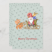 Carte de Noël personnalisée du Père Noël Reindeer (Devant / Derrière)