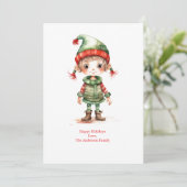 Carte de Noël personnalisée Elfes Elfes (Debout devant)