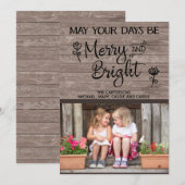 Carte de Noël personnalisée en bois rustique (Devant / Derrière)