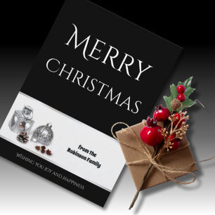 Carte de Noël personnalisée en noir et blanc