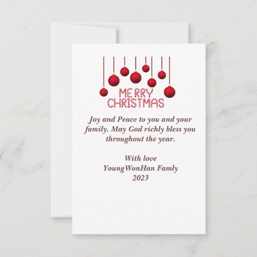 Carte de Noël personnalisée en ruban rouge (Dos)