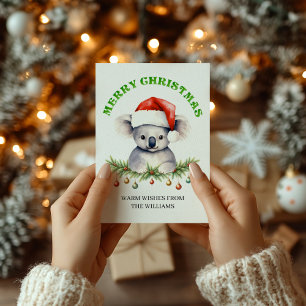 Carte de Noël personnalisée Famille de Koalas Faun