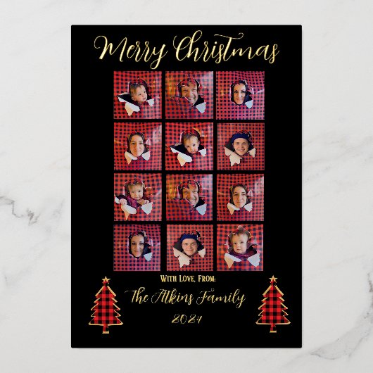 Carte de Noël personnalisée Foil (Recto)