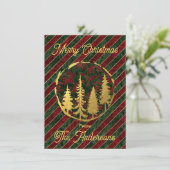 Carte de Noël personnalisée Gold et Velvet (Debout devant)