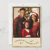 Carte de Noël personnalisée Gold Photo (Devant)