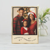 Carte de Noël personnalisée Gold Photo (Debout devant)