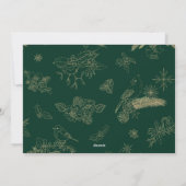 Carte de Noël personnalisée Green & Gold (Dos)