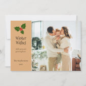 Carte de Noël personnalisée Holly Berry (Devant)