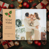 Carte de Noël personnalisée Holly Berry