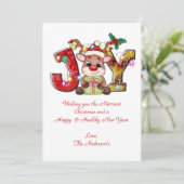 Carte de Noël personnalisée Joie Reindeer (Debout devant)