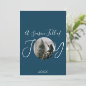 Carte de Noël personnalisée Joy Custom Holiday (Debout devant)