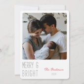 Carte de Noël personnalisée Joyeuse et brillante (Devant)