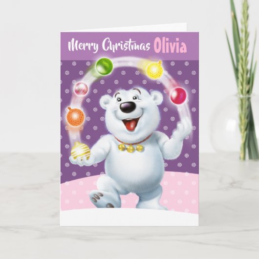 Carte de Noël personnalisée "Joyeux Noël ton nom" (Devant)