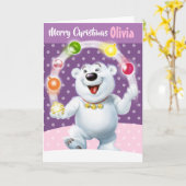 Carte de Noël personnalisée "Joyeux Noël ton nom" (Fleur jaune)