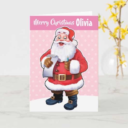 Carte de Noël personnalisée "Joyeux Noël ton nom" (Fleur jaune)