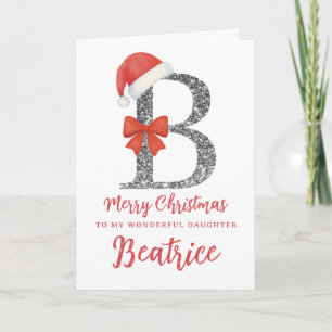 Carte de Noël personnalisée - Lettre B
