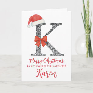 Carte de Noël personnalisée - Lettre K