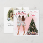 Carte de Noël personnalisée Meilleure amie Copine (Devant / Derrière)