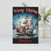 Carte de Noël personnalisée merci (Debout devant)