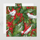 Carte de Noël personnalisée Oiseaux plats (Devant / Derrière)