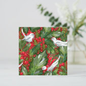 Carte de Noël personnalisée Oiseaux plats (Debout devant)