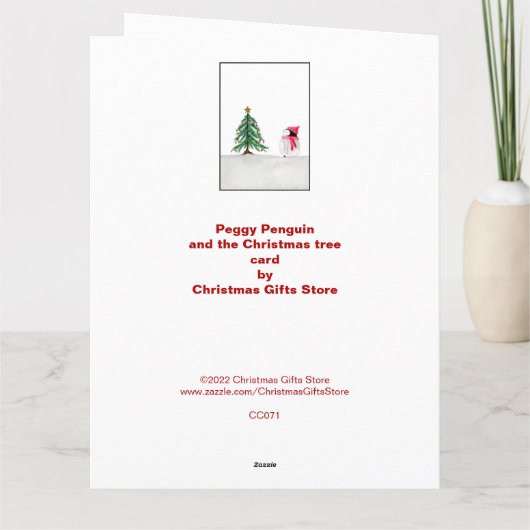 Carte de Noël personnalisée Peggy Penguin (Dos)