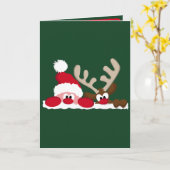 Carte de Noël personnalisée Père Noël et Reindeer (Fleur jaune)