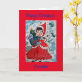 Carte de Noël personnalisée père Noël Helper (Fleur jaune)