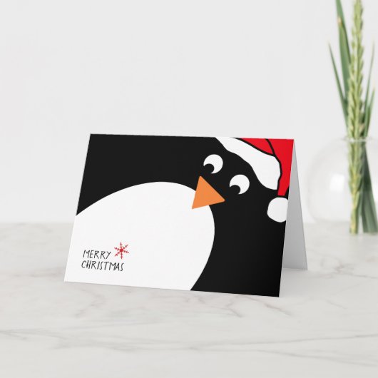 Carte de Noël personnalisée Pingouin (Devant)