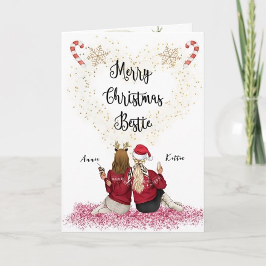 Carte de Noël personnalisée pour Bestie (Devant)