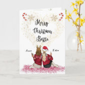 Carte de Noël personnalisée pour Bestie (Fleur jaune)