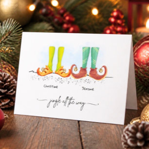 Carte de Noël personnalisée pour couples aux pieds