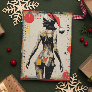 Carte de Noël personnalisée pour femme en pop art 
