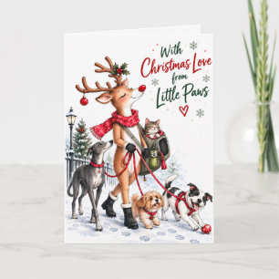 Carte de Noël personnalisée pour gardien de chiens