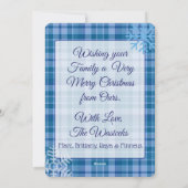 Carte de Noël personnalisée pour la famille (Dos)